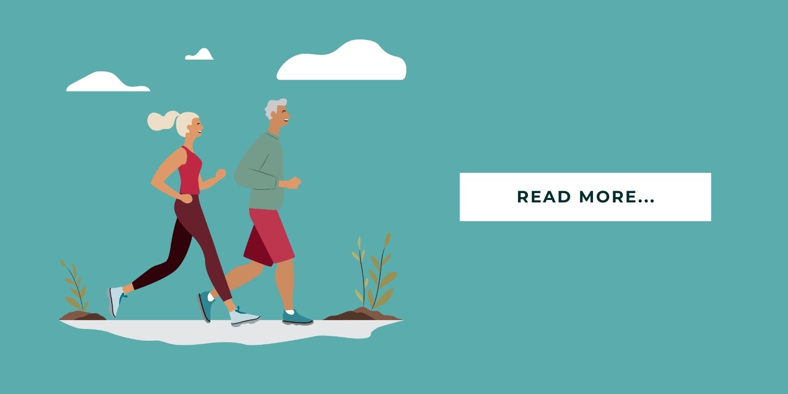 Blog Header Illustration of two seniors jogging and it says 'read more'